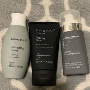3 PACK LIVING PROOF: FORMING PASTE, THICKENING CREAM, AND OVERNIGHT PERFECTOR